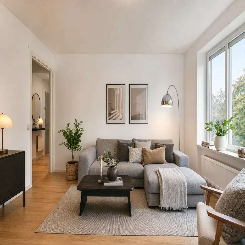 Fertig eingerichteter Wohnraum — Nachher